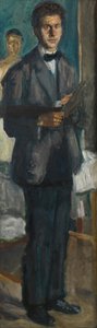 Selbstporträt mit einer Palette, 1906-1907 von Richard Gerstl