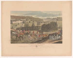 Jäger und Hunde um ein sterbendes Reh bei Whatcombe House von Richard Gilson Reeve