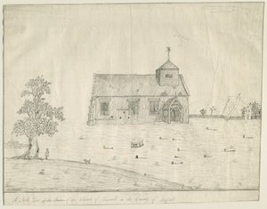 Abschiedskirche: Federzeichnung, undatiert [spätes 18. Jahrhundert] von Richard Greene