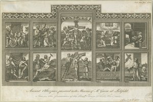 Lichfield - Altes Altarbild: Gravur, ca. 1785 von Richard Greene