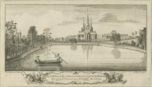 Lichfield Kathedrale und Close - Ostansicht: Kupferstich