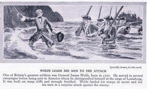 Wolfe führt seine Männer zum Angriff. Kanada 1759 n. Chr., ca. 1950 von Richard Henry Brock