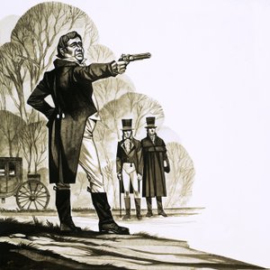 Ein georgischer Gentleman duelliert sich mit einer Pistole von Richard Hook