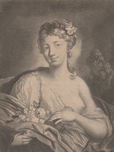 Frühling: eine junge Frau hält Blumen in ihrem Umhang, 1775 von Richard Houston