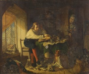 Chatterton komponiert die Rowleian Manuskripte