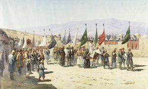 Shakhsei-Vakhsei, religiöse Prozession der Muslime von Richard Karlovich Zommer