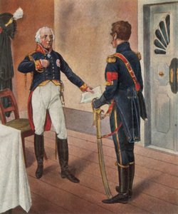 Der preußische General Courbière, Kommandant von Graudenz, und der französische Unterhändler Savary von Richard Knotel