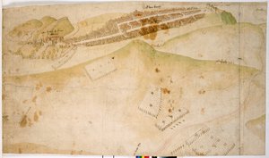 Ein farbiger Plan oder Vogelperspektive der Stadt Edinburgh von Richard Lee