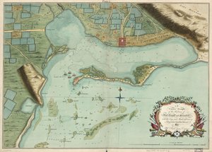 Ein genauer Entwurf der Häfen von Port Royal und Kingston, mit den angrenzenden Schlüsseln und Untiefen usw. aus einer aktuellen genauen Vermessung von Mr. Richd Jones, Ingenieur.