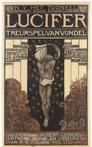 N.V. Het Toneel. Dir. Willem Royaards. Lucifer Trauerspiel von Vondel. Musik von Hubert Cuyper. Entwurf, Dekor, Kostüme von R.N. Roland Holst. von Richard Nicolaüs Roland Holst
