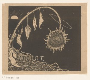 Umschlagentwurf für: Richard Roland Holst, Ausstellung der hinterlassenen Werke von Vincent Van Gogh, 1892 von Richard Nicolaüs Roland Holst