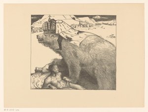 Zar Nikolaus II. von Russland auf dem russischen Bären von Richard Nicolaüs Roland Holst