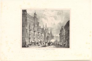 Ansicht der Kirche Saint-Gervais-et-Saint-Protais in Gisors, Blatt der Folge "Voyages pittoresques et romantiques dans l