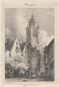Bergues - Der Marktturm von Richard Parkes Bonington