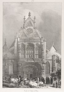 Malerische und romantische Reisen im alten Frankreich, Franche-Comté: Vorderseite der Kirche in Brou von Richard Parkes Bonington