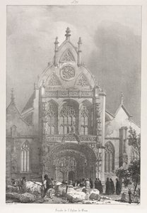 Malerische und romantische Reisen im alten Frankreich, Franche-Comté: Vorderseite der Kirche in Brou, 1825 von Richard Parkes Bonington