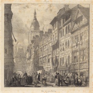 Rue du Gros-Horloge, Rouen von Richard Parkes Bonington