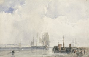 Schiffe auf einem Ästuar von Richard Parkes Bonington