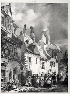 Straße am Stadtrand von Besançon, Frankreich, 1827 von Richard Parkes Bonington