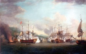 Die Eroberung von Port Louis (Haiti) am 8. März. von Richard Paton