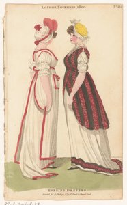 Magazin der weiblichen Mode von London und Paris, London, November 1800, Nr. 33.1: Abendkleider von Richard Phillips