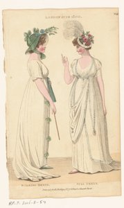 Magazin der weiblichen Mode von London und Paris, Nr. 28: London, Juni 1800: Spazierkleid; Abendkleid von Richard Phillips