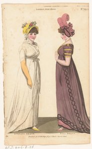 Magazine of Female Fashions of London and Paris, No. 29.1: London, Juli. 1800: Abendkleid; Festkleid von Richard Phillips