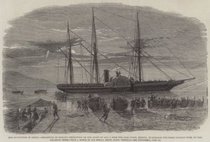 Die Revolution in Sizilien, Abfahrt der Expedition von Missori in der Nacht des 8. August vom Faro Point, Messina, um das Torre Cavallo Fort an der kalabrischen Küste zu überraschen von Richard Principal Leitch