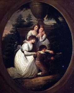 Familiengruppe in einem Garten (um 1790)