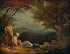 Landschaft mit Frauen, Schafen und Hund, um 1811, 1938 von Richard Westall