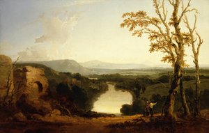 Landschaft mit Flusstal von Richard Wilson
