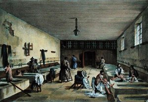 Die Offiziersbäder im Militärkrankenhaus von Bourbonne les Bains, Mitte des 19. Jahrhunderts