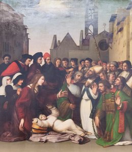 Der heilige Zenobius erweckt einen Jungen von den Toten von Ridolfo Ghirlandaio