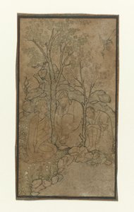 Zwei alte Männer und ein Jüngling, sitzend unter einem Baum am Wasser