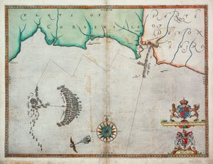 Die Engländer greifen die spanische Flotte in der Nähe von Plymouth am 31. Juli an