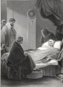 Der Tod von Kardinal Wolsey, graviert von A.H. Payne von Robert (after) Smirke