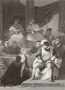 Prozess der Ehe von Heinrich VIII., graviert von A.H. Payne (Lithografie) von Robert (after) Smirke