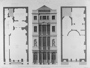 Erhebung des British Coffee House, graviert von Robert Blyth, 1778 von Robert Adam