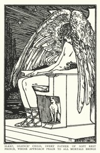 Schlaf, Kind der Stille, süßer Vater der sanften Ruhe, Prinz, dessen Annäherung allen Sterblichen Frieden bringt von Robert Anning Bell