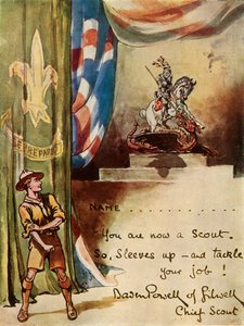 Entwurf für Pfadfinder-Einschreibungskarte, 1944 von Robert Baden Powell