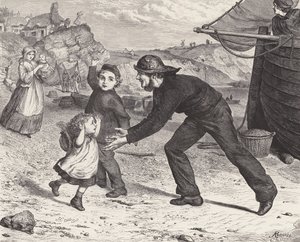 Die Rückkehr des Fischers (Gravur) von Robert Barnes