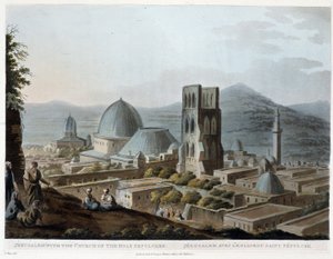 Jerusalem mit der Grabeskirche - in „Die heiligen Stätten“, nach den Originalzeichnungen von R. Bowyer von Robert Bowyer