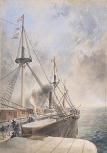 Blick vom Steuerbord-Paddelkasten auf das Deck der Great Eastern von Robert Charles Dudley