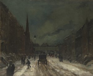 Straßenszene mit Schnee (57th Street, NYC), 1902