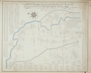 Eine neue und korrekte Karte von Hackney Marsh, 1745