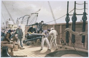 Spleißen des Kabels nach dem ersten Unfall an Bord der Great Eastern, 25. Juli von Robert Dudley