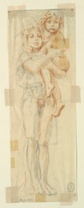 Studie für eine Frau mit Kind, „Weinfest“, Mendelssohn Glee Club, New York, NY von Robert Frederick Blum
