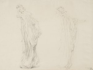 Studie von zwei weiblichen Figuren für das Wandgemälde 