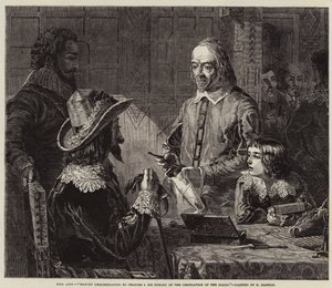 Harvey demonstriert Charles I. seine Theorie des Blutkreislaufs von Robert Hannah