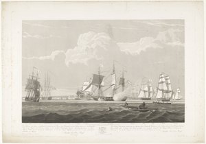Abfahrt von zwölf niederländischen Handelsschiffen aus dem Hafen von Portsmouth, 1833 von Robert Havell (II)
